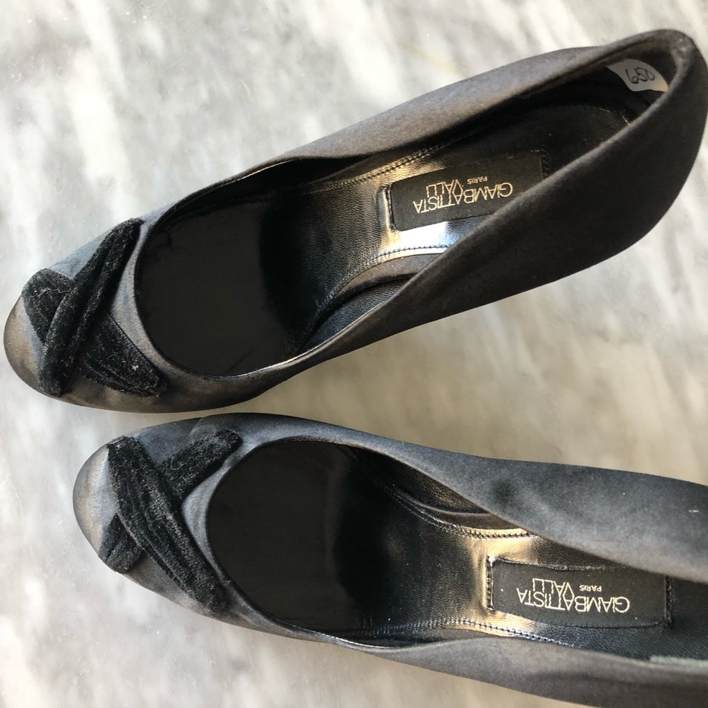 Giambatista Valli Satin Suede Black Heels